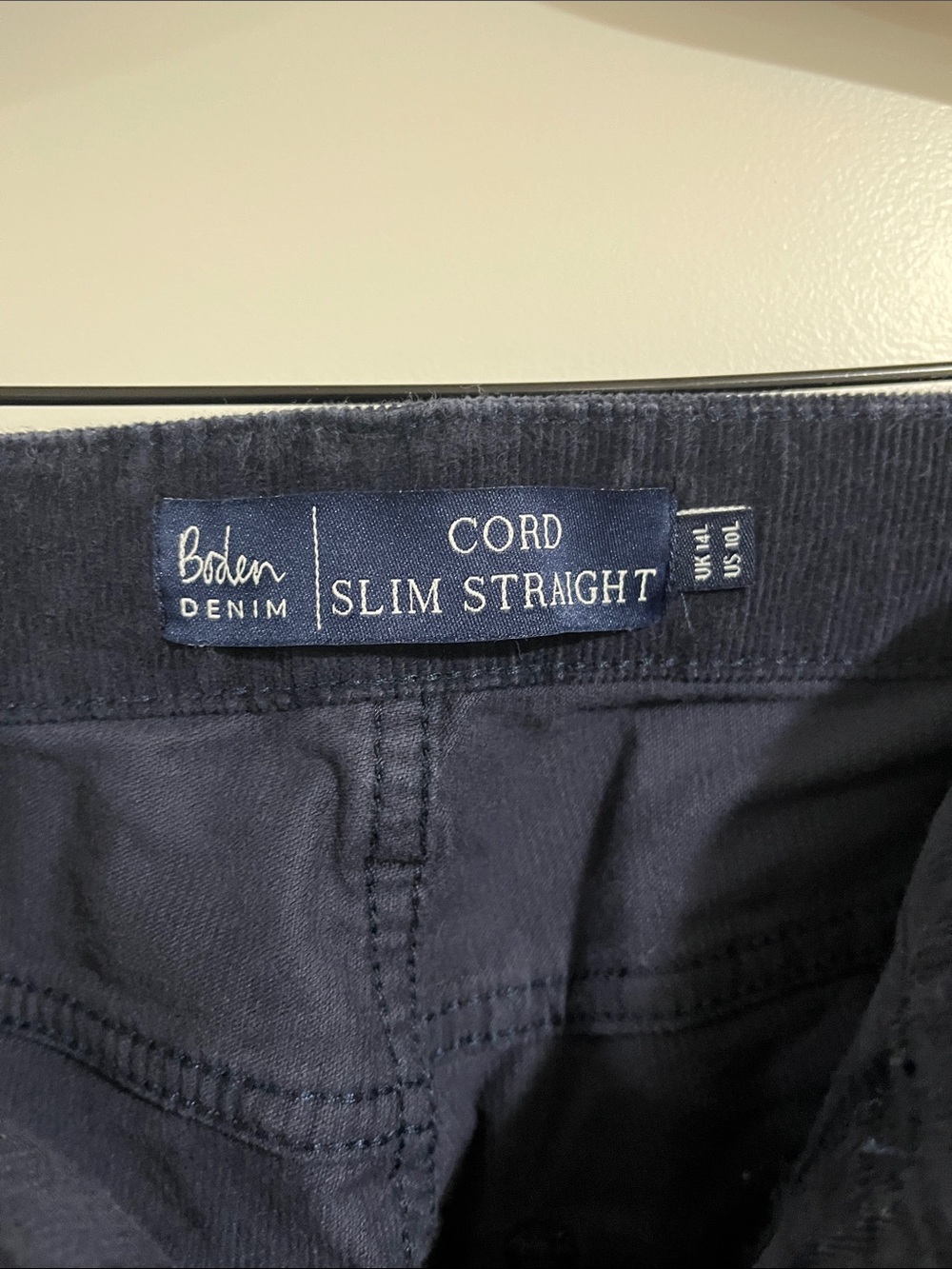 Slim straight ankle navy cords